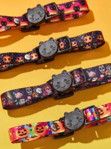 PETSIN Collar de mascota con diseño de patrones de Halloween, lindo y creativo - Multicolor - Ver 6