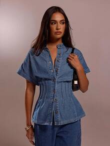 Avantive Spring & Summer Women Valentine Day/ Casual/Vintage/Festival/Country Concert/Brunch/Homecoming/Easter/Guest/Tea Party/Basic/Concert Women/Prom /Wedding/Rave Festival/Formal/Western/Cocktail/Club/Spring/Birthday/Cute/Classy/Going Out/Vacation/Office/Airport/2000s Style/Streetwear/Sleeveless/A Line/Cowgirl/1960s Denim Top Jean Shirts For Women