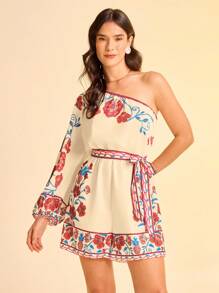 CAJUNI 女式碎花肩带休闲连体裤 - 彩色 - 查看 4