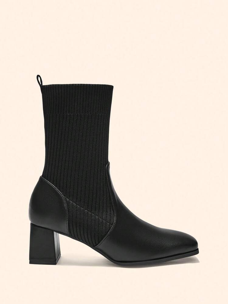 CUCCOO BASICS Fashion Casual Versatile Chunky Heel Mid-Calf Boots For Women For Christmas