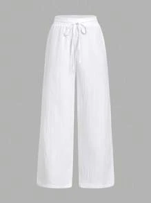 SHEIN Essnce 3 件套黑白条纹航海风格女式休闲腰带裤，带口袋，直筒裤，适合夏季度假