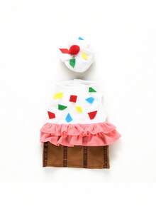 PETSIN Pet Halloween Costume - Cake Shaped Special Outfit - White - View 3