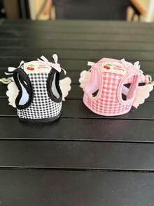 PETSIN 1 petit harnais de poitrine avec ailes pour Teddy, Bichon, Chat, Petit Chien. Laisse de promenade à la maison, Harnais de poitrine pour petit chien à l'extérieur, Laisse pour animal de compagnie - Multicolore - Voir 5