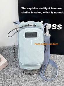 1pc New Style Drawstring Portable Water Cup Messenger Handbag Outdoor Sports Mobile Phone Bag Kettle Cup Mobile Phone Bag, Outdoor Water Bottle Holder Bag, Travel Hiking Camping Bottle Holder, Adjustable Shoulder Strap, Zipper Accessory Pocket
