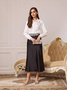 CUCCOO TILAWA 女士时尚水晶高跟玻璃水钻高跟凉鞋，适合外出、宴会和其他活动 - 銀色 - 查看 2