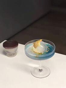 Madebyblanc 1PC/2PCS/4PCS Artisanal Hand-Blown Textured Glassware - 10oz Ribbed Martini Cocktail Glasses & Dessert Cups, Multi-Purpose Ice Cream Bowls For Home Bar, Party, Wedding & Restaurant Supplies