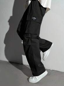 SHEIN Leap Crew 青少年男童休闲纯色直筒工装裤