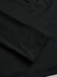 SHEIN EZwear 休闲简约秋冬打底长袖T恤，刺绣马标志图案，针织开衫女士长袖T恤适合秋冬 - 彩色 - 查看 6