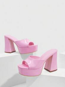 CUCCOO SZL Women's Fashion Waterproof Platform High Heel Sandals, Summer - Pink - View 2