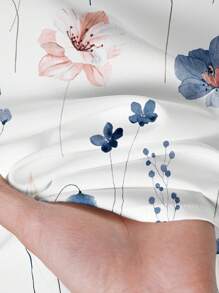 Rusticease 2 件套女士休闲花卉图案宽松圆领长袖上衣和裤子套装，适合秋夏季