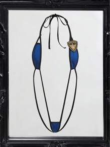 角色扮演性感内衣，女士露背紧身衣，酒吧、派对迷人服装 - 藍色 - 查看 6