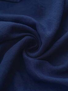 Florisole Vestido largo de manga larga con botones al frente, cintura fruncida, pliegue en la espalda y encaje en el ruedo, en color azul marino vintage, estilo campestre y escolar, para mujeres - Azul - Ver 7