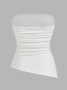 SHEIN EZwear 3 件套女士休闲褶皱开衩紧身吊带背心套装，适合夏季 - 彩色 - 查看 10