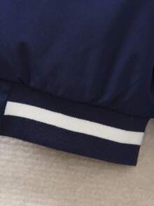 SHEIN 男童休闲刺绣细节保暖外套，返校季时尚穿搭，适合秋冬季节 - 彩色 - 查看 7