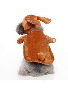 PETSIN 万圣节宠物兔子服装，立式设计，可爱猫狗衣服 - 橘色 - 查看 3