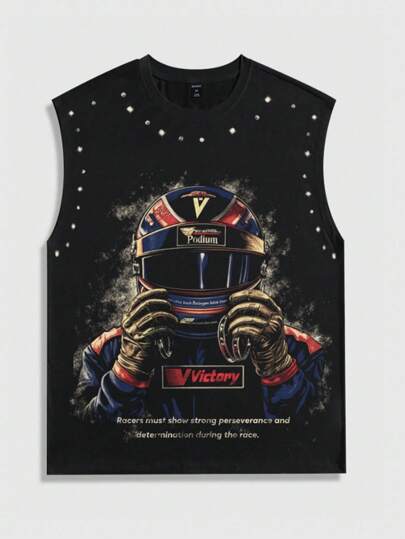 Street Life Canotta casual estiva con stampa grafica per ragazzi adolescenti