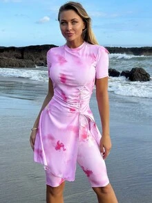 Swim Shayni 女式印花吊带比基尼运动装紧身性感休闲两件套泳衣套装 - 彩色 - 查看 2