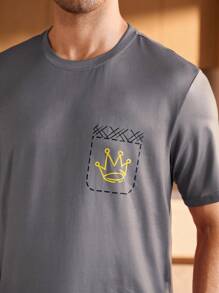 Manfinity Underwear&Sleepwear Basics 大码男士休闲时尚睡衣上衣，夏季