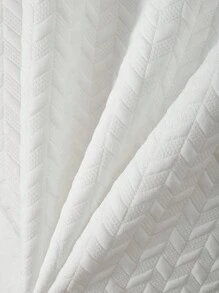 Manfinity Homme 男式字母印花抽绳连帽拉链白色运动衫，秋季 - 白色 - 查看 4