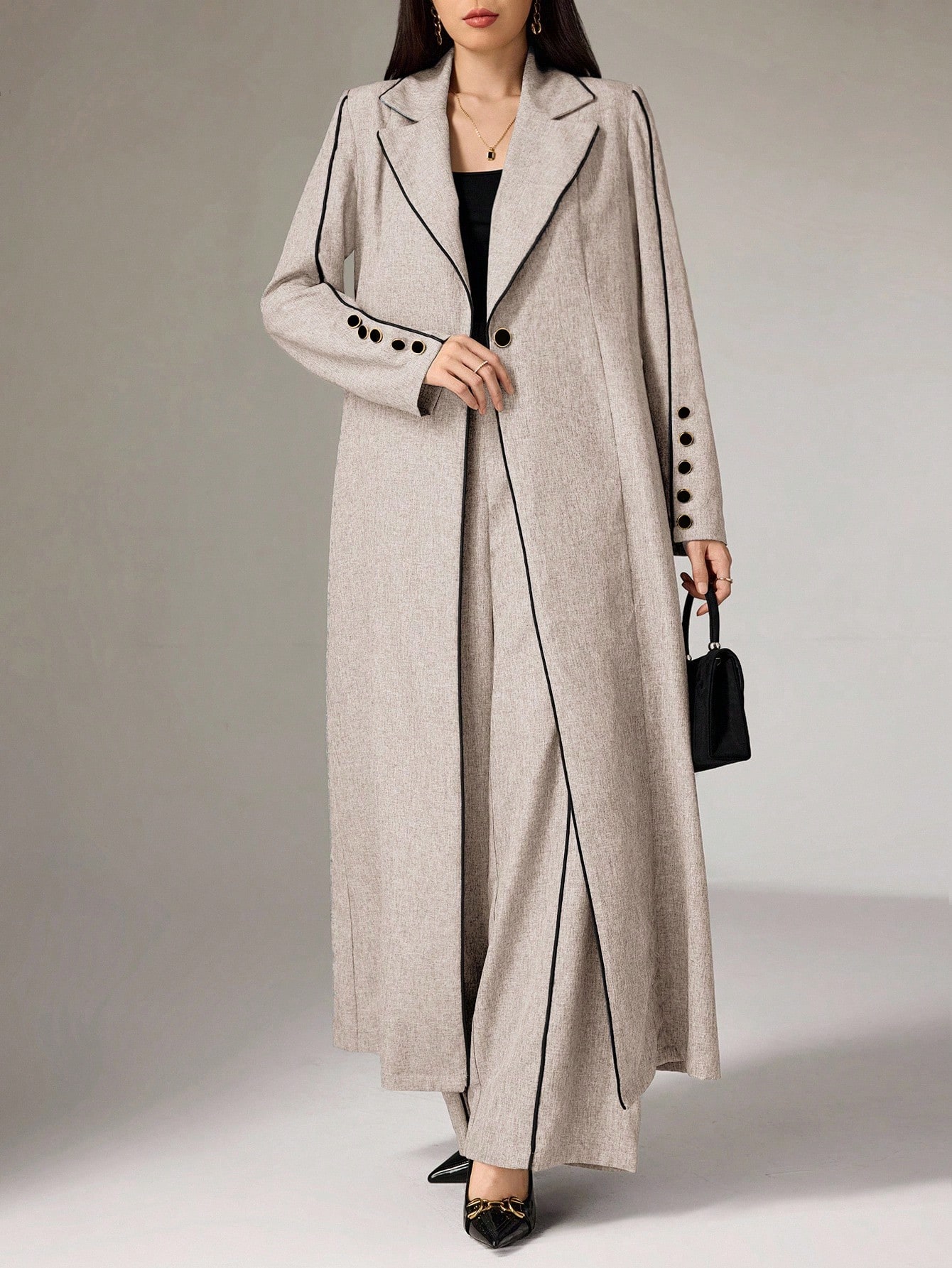 Heiryn مجموعة عباية نسائية طويلة الأكمام ذات ألوان...