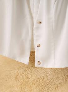 Franclia 时尚简约的日常百搭秋季女装，白色内衬，优雅高贵的套装上衣，适合返校季、商务休闲等各种场合，尽显老钱风范。 - 白色 - 查看 3