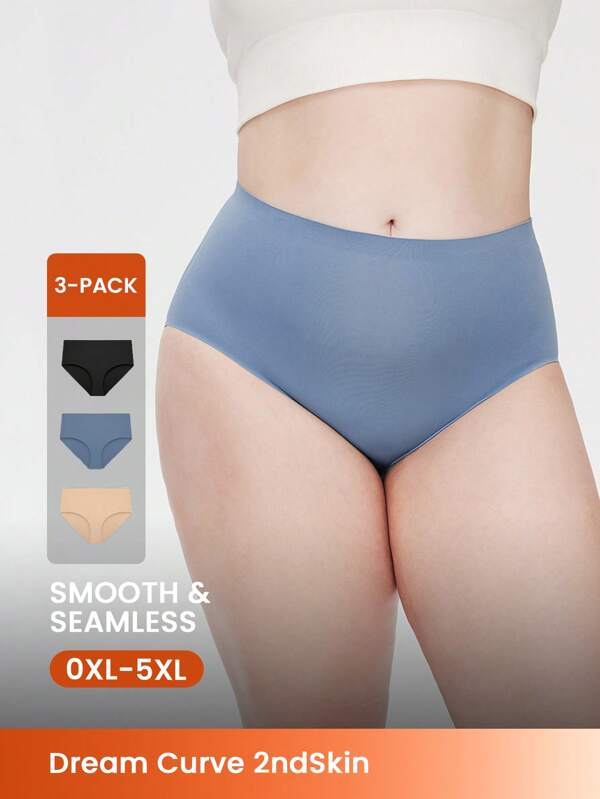 LUVLETTE Paquete de 3 bragas de cintura alta suavizantes para mujer, ropa interior básica - Secado rápido - Vibraciones de yoga