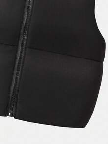 Chaleco reversible sin mangas acolchado para niña preadolescente, negro y rosa, cuello casual, adecuado para la escuela y el transporte, otoño/invierno