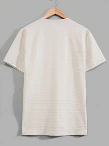 RueChic Men Geometrical Pattern Special Fabric Regular T-Shirt - Beige - View 3