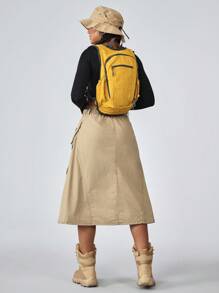 Flexra Women's Casual Outdoor Denim Cargo Skirt Outdoor  For Hiking Sun Protection Lightweight Quick Dry Hiking Outfits For Women Skirts With Pockets Cargo Skirts