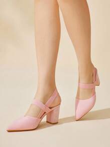 CUCCOO BASICS CUCCOO Summer Fashion Versatile Minimalist High Heel Pumps - Pink - View 6