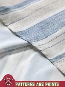 Manfinity Homme 男士夏季沙滩度假风撞色条纹印花短袖衬衫男沙滩衬衫条纹沙滩衬衫男男士条纹衬衫男夏季衬衫男士休闲短袖衬衫蓝白男衬衫蓝白条纹衬衫 - 彩色 - 查看 7