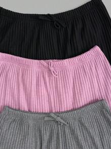 RueChic PLUS Conjunto de 3 piezas de prendas de dormir multicolor para mujer