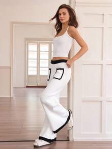 Hanevo Women's Fashionable, Versatile, Popular High-Quality Knit Pants, Autumn/Winter