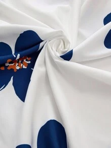 Rosumi 大码夏季优雅花卉印花宽松不对称口袋连衣裙 - 彩色 - 查看 6