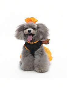 PETSIN 万圣节仙女蝴蝶翅膀服装，可爱小猫/小狗宠物角色扮演服装 - 彩色 - 查看 4