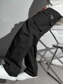 SHEIN Leap Crew 青少年男童休闲纯色直筒工装裤