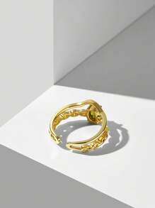 MOTF PREMIUM 18K镀金水钻开口戒指 - 金色 - 查看 4