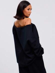 MUSERA Loose Fit Asymmetrical Neck Sweatshirt Long Sleeve Tops Relaxed Fit Back To School Autumn Winter Cosy Fall Christmas Cute Casual Everyday Capsule Wardrobe Y2K Streetwear