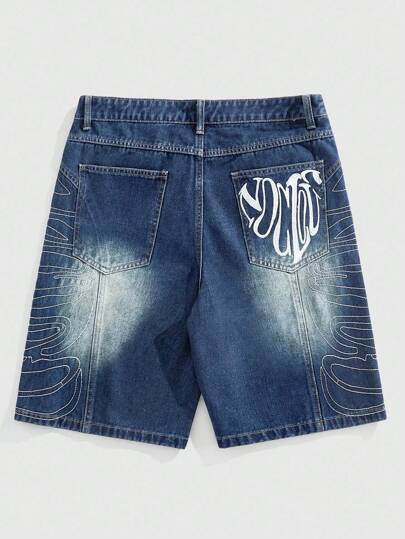 Street Life Men's Casual Fashion Versatile Button Denim Shorts, Summer