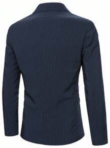 Calvornis 男士必备条纹休闲西装外套，街头时尚日报