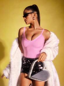 Zyxie Bộ đồ liền thân không tay màu trơn thường ngày cho nữ, mùa hè - Hồng - Xem 2