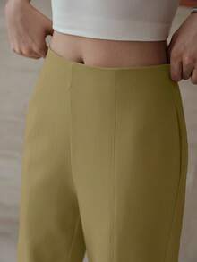 MOTF PREMIUM 斜口袋直筒裤 - 黃色 - 查看 4