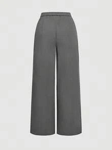 SHEIN MOD 2 件套灰色双排扣 V 领背心和裤子套装，办公室着装，复古优雅风格，学院时尚，职业，教堂女装 - 灰色 - 查看 7