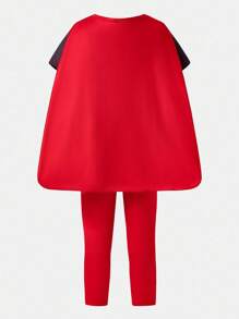 SHEIN 2pcs/Set Young Boy Spider Cosplay, Including Short Sleeve Jumpsuit And Cape, Suitable For Cosplay Performance, Events And Activities Chic For Autumn/Winter Fall