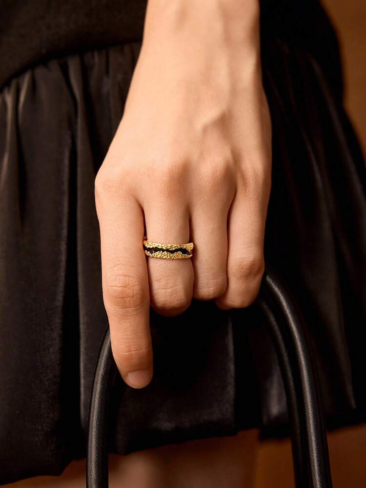 18K GOLD PLATED CASUAL STYLE SINGLE RING FOR WOMEN