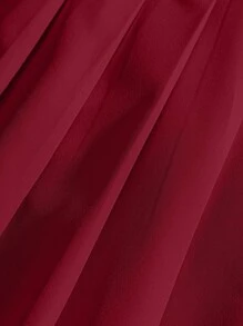 SHEIN Clasi Summer New Elegant Casual Fashion Bowknot Sleeveless Shirt & Pleated Short Skirt 2 Pieces Set For Women - Burgundy - View 3