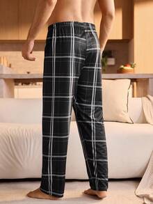 Manfinity Underwear&Sleepwear Basics 男士休闲格子睡裤 - 彩色 - 查看 2