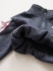 SHEIN Babygirl Cute Versatile Grey Bow Collar Sweatshirt Set, Autumn/Winter Autumn And Winter Two Piece Suit Toddler Girl Two Piece Sets Toddler Girl Tracksuit Girls Two Piece Set Girl Clothes Sets Fall