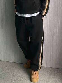 DAZY Autumn/Winter Men's Printed Side Seam Elastic Waist Pants And Hoodie Sweatshirt Set