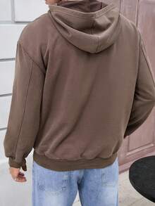 Manfinity Men's Casual Street Style Hooded Pullover Sweatshirt - Grey - View 2